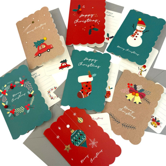 Greeting New Year's card with an envelope "Stockings"