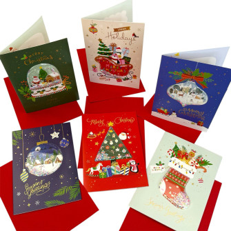 New Year's greeting card "Merry Christmas with decorations"
