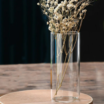 Glass transparent flower vase cylinder Special 15 x 30cm