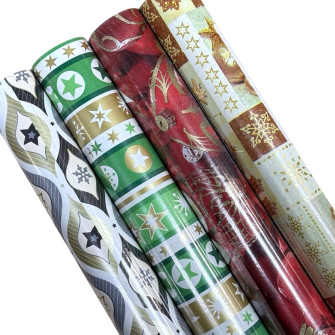 Double-sided New Year's paper 70cm x 6m "Mix of designs in assortment"
