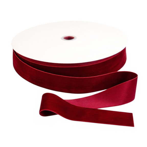 Velvet ribbon 3.8 cm x 50 yards Bordeaux