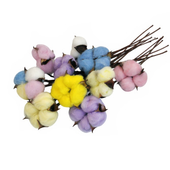 Штучна гілка бавовни Міікс кольорів