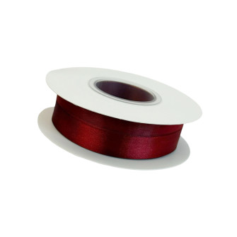 Satin and organza ribbon 2,5cm x 21m Burgundy