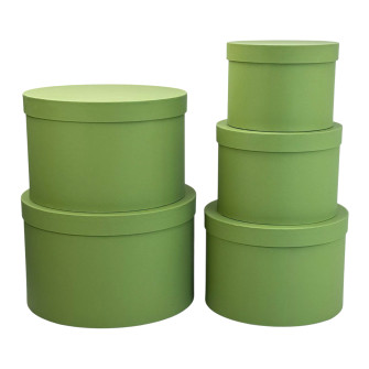 Set of 5 round boxes "Galaxy" Green