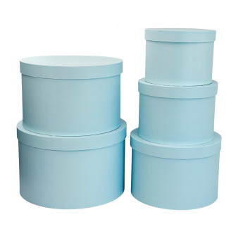 Set of 5 round boxes Blue