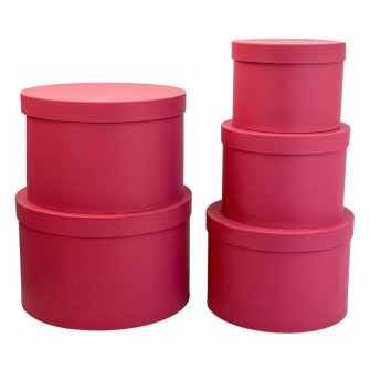 Set of round boxes with 5pcs Red