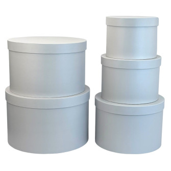 Set of 5 round boxes Grey