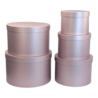 Set of 5 round boxes Dark Powder