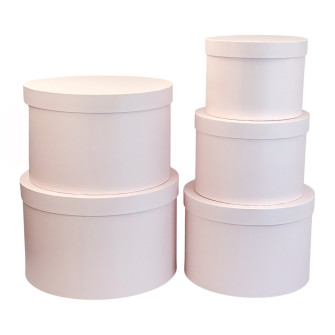 Set of 5 round boxes Light Pink