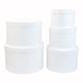 Set of 5 round boxes "Galaxy" White