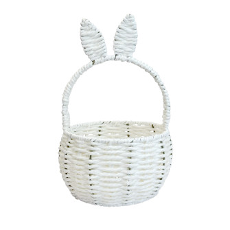 Round basket with handles White