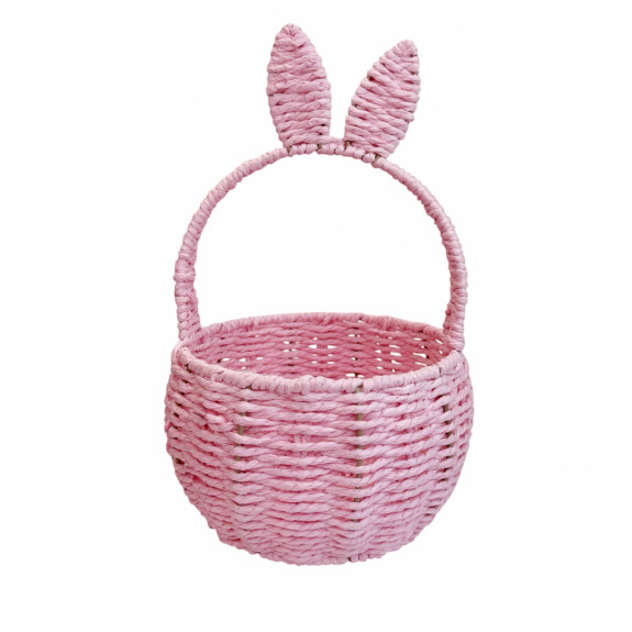 Round basket with handles Pink