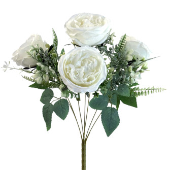 Artificial bouquet of David Austin White roses