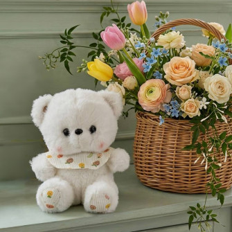 Soft toy Bear Caramel White