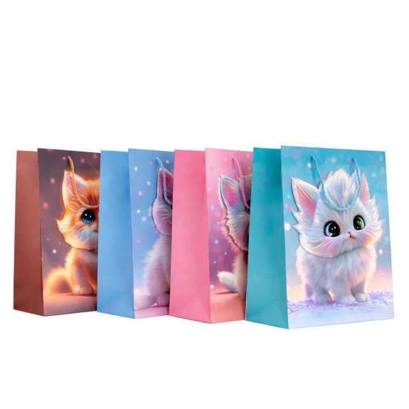 Пакет крейдований 18 х 23 х 10см "Кошенята 3D"