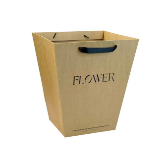 Kraft trapezoid bag Flower 2 pcs