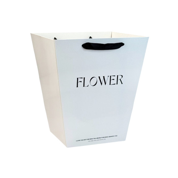 Пакет-трапеція крафтовий Flower Білий 2шт