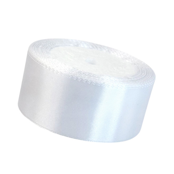 Satin ribbon 3.8cm x 25yards 01 White