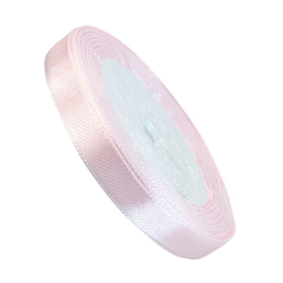 Satin ribbon 1cm x 25yards Snow pink