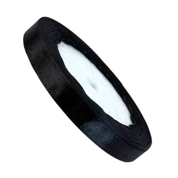 Satin ribbon 1cm x 25yards Black
