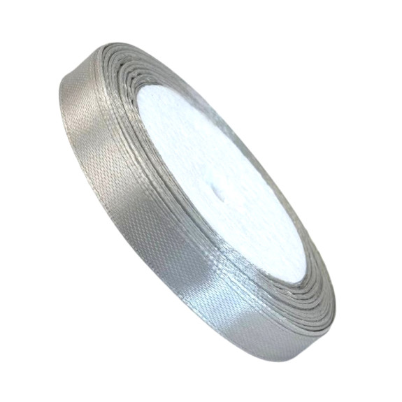 Satin ribbon 1cm x 25yards Gray