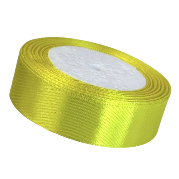 Satin ribbon 2.5cm x 25yards Yellow