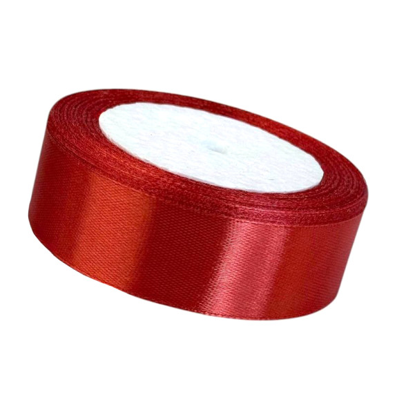 Satin ribbon 25mm x 25 yards Red