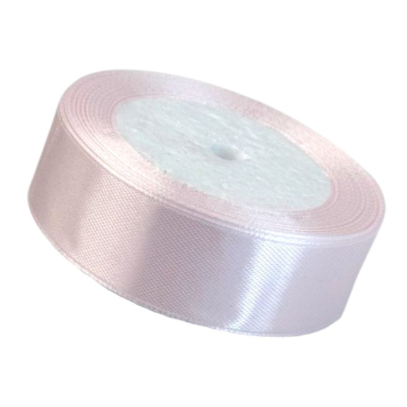 Satin ribbon 2.5cm x 25yards Pale pink