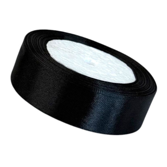 Satin ribbon 2.5cm x 25yards Black