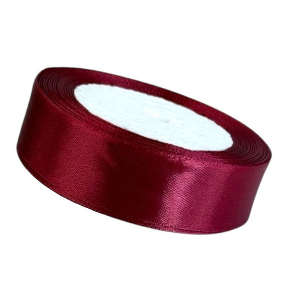 Satin ribbon 2.5cm x 25yards Bordeaux