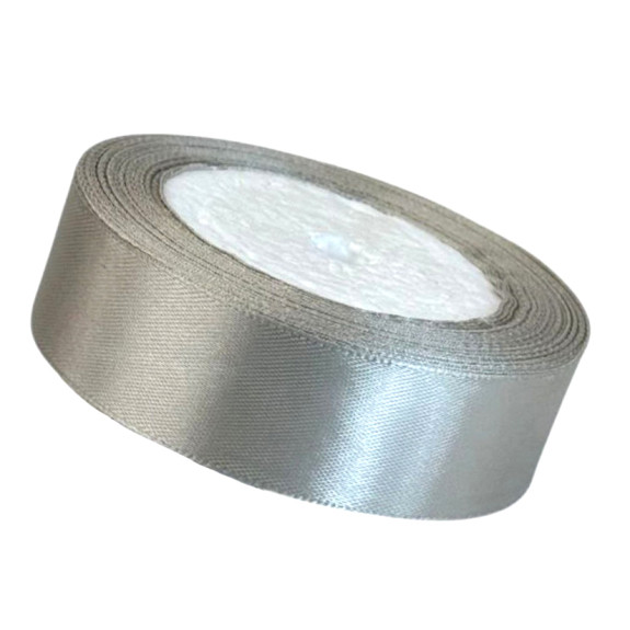 Satin ribbon 2.5cm x 25yards Gray