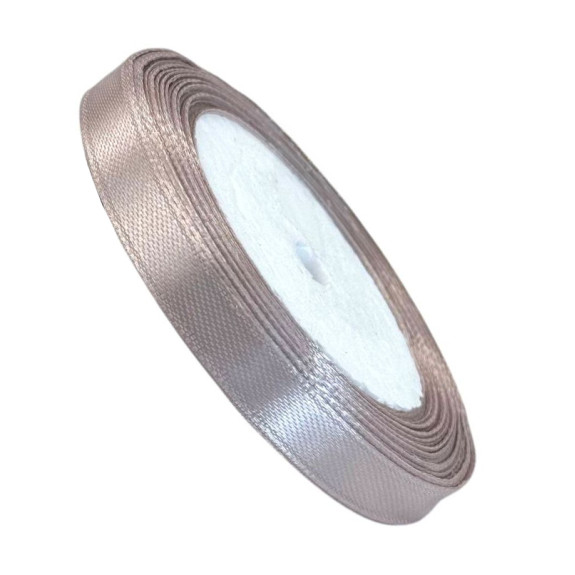 Satin ribbon 1cm x 25yards Silver-Pink