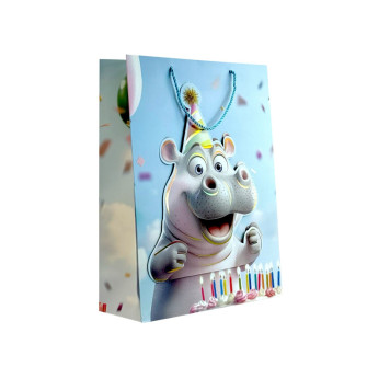 Package coated 31 x 42 x 12cm "Happy Birthday African Animals"