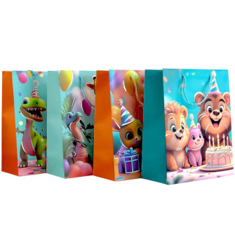 Пакет крейдований 26 х 32 х10см "Happy Birthday Динозаври"