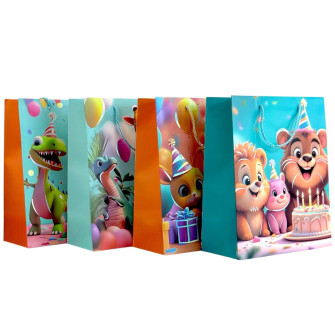 Пакет крейдований 18 х 23 х 10см "Happy Birthday Динозаври"