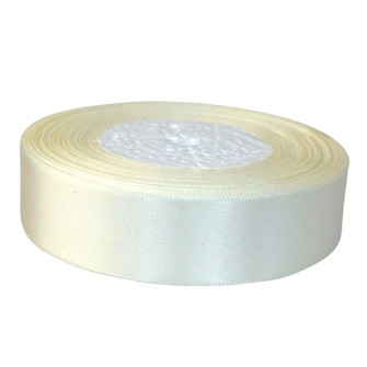Лента сатиновая 2,5cм х 35ярд Нежно-молочный