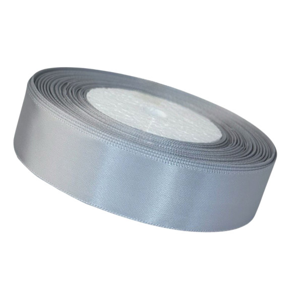 Satin ribbon 2.5cm x 35yards Gray