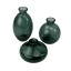 Set of glass flower vases mini Emerald