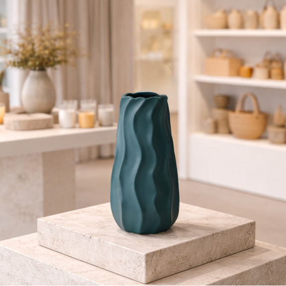 Ceramic vase "Graphite Wave"