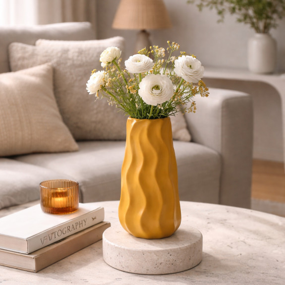 Ceramic vase "Orange Wave"