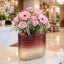 Glass Vase-Handbag Rattan Coffee Ombre