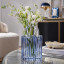 Glass vase-bag for flowers Blue 19 x 10 x 27cm