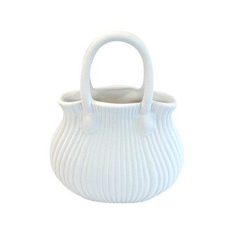 Ceramic vase-bag "White Stripe"