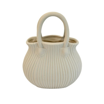 Ceramic vase-purse "Cream Stripe"