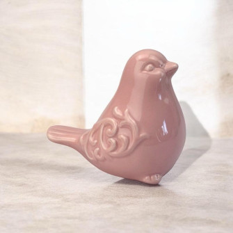 Ceramic figurine Sparrow Pink
