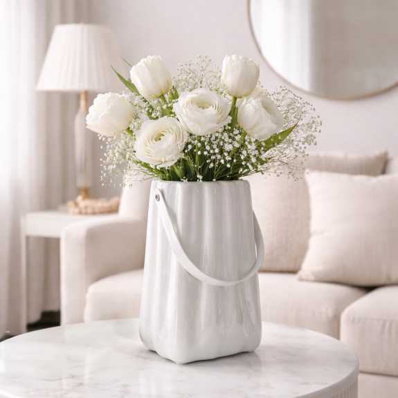 Ceramic vase-purse "Pearl White"
