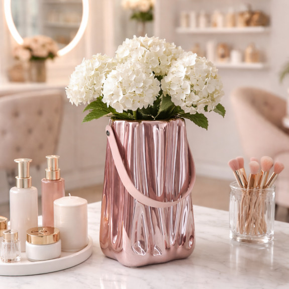 Ceramic vase-purse "Pearl Pink"
