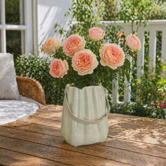 Ceramic vase-purse Cream