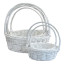 Set of 5 white round baskets