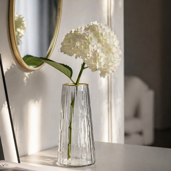 Glass flower vase Color Strips Gray